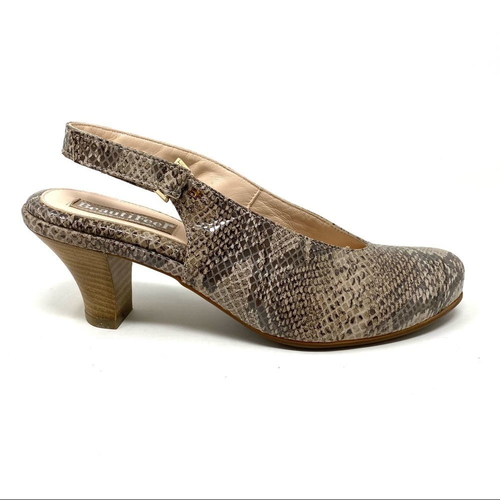Beautifeel Astrid Slingback Pumps Taupe Snake